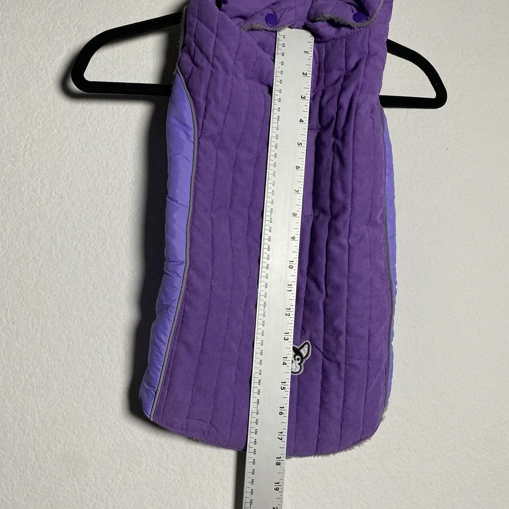 Purple Dog Puffer removable Hood  Fleece Lined Jacket Coat XL Winter Cozy Winter